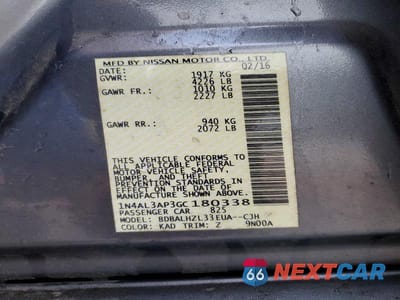 Zdjęcie 12 z 12 samochodu: 2016 NISSAN ALTIMA 2.5 SR VIN:1N4AL3AP3GC180338 - miniatura