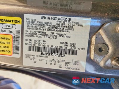 Zdjęcie 12 z 12 samochodu: 2014 FORD FUSION TITANIUM VIN:3FA6P0K93ER238536 - miniatura