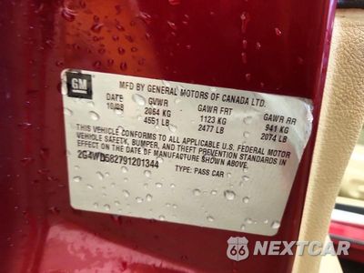 Zdjęcie 12 z 12 samochodu: 2009 BUICK LACROSSE CXL VIN:2G4WD582791201344 - miniatura