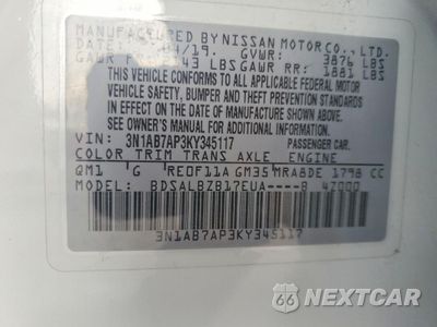 Zdjęcie 13 z 14 samochodu: 2019 NISSAN SENTRA S VIN:3N1AB7AP3KY345117 - miniatura