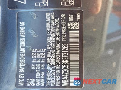 Zdjęcie 13 z 13 samochodu: 2019 BMW 430XI VIN:WBA4Z3C53KEF31263 - miniatura