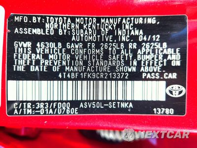 Zdjęcie 12 z 13 samochodu: 2012 TOYOTA CAMRY BASE VIN:4T4BF1FK9CR213372 - miniatura