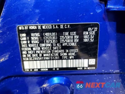 Zdjęcie 14 z 14 samochodu: 2022 HONDA HR-V SPORT VIN:3CZRU5H1XNM731281 - miniatura