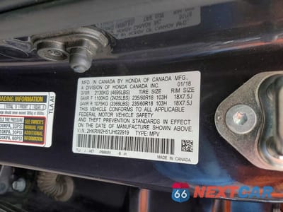 Zdjęcie 13 z 13 samochodu: 2018 HONDA CR-V EX VIN:2HKRW2H51JH622919 - miniatura