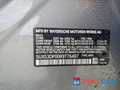 Zdjęcie 13 z 13 samochodu: 2024 BMW X3 XDRIVE30I VIN:5UX53DP00R9T76487 - miniatura