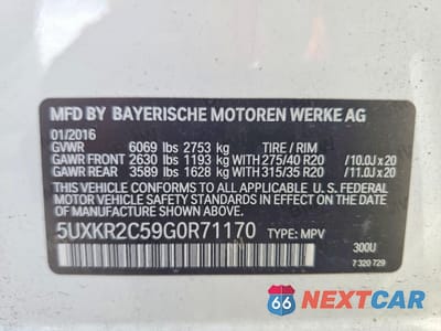Zdjęcie 13 z 13 samochodu: 2016 BMW X5 SDRIVE35I VIN:5UXKR2C59G0R71170 - miniatura