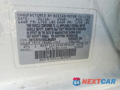 Zdjęcie 12 z 13 samochodu: 2016 NISSAN VERSA 1.6 SV VIN:3N1CN7APXGL862029 - miniatura