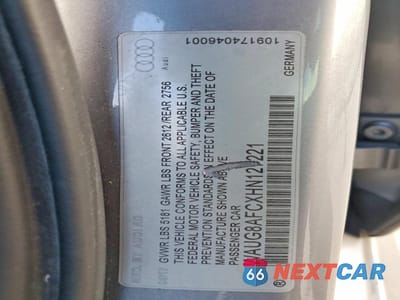 Zdjęcie 12 z 13 samochodu: 2017 AUDI A6 PREMIUM PLUS VIN:WAUG8AFCXHN127221 - miniatura