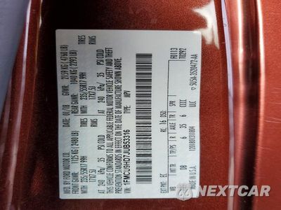 Zdjęcie 13 z 13 samochodu: 2018 FORD ESCAPE SEL VIN:1FMCU9HD7JUB53316 - miniatura