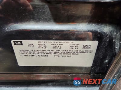 Zdjęcie 13 z 13 samochodu: 2012 CHEVROLET CRUZE LS VIN:1G1PC5SH1C7312953 - miniatura
