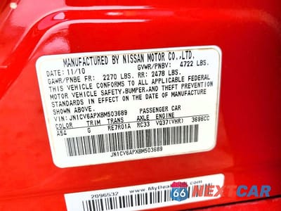 Zdjęcie 13 z 13 samochodu: 2011 INFINITI G37 VIN:JN1CV6APXBM503689 - miniatura