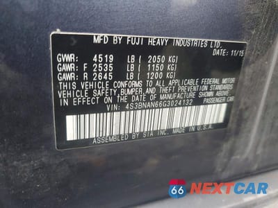 Zdjęcie 13 z 13 samochodu: 2016 SUBARU LEGACY 2.5I LIMITED VIN:4S3BNAN66G3024132 - miniatura