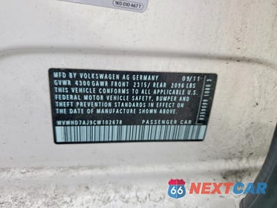 Zdjęcie 13 z 13 samochodu: 2012 VOLKSWAGEN GTI VIN:WVWHD7AJ9CW102678 - miniatura