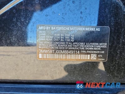 Zdjęcie 12 z 12 samochodu: 2021 BMW 330I VIN:3MW5R1J00M8B49114 - miniatura