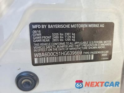 Zdjęcie 13 z 13 samochodu: 2017 BMW 640 I GRAN COUPE VIN:WBA6D0C51HG639669 - miniatura