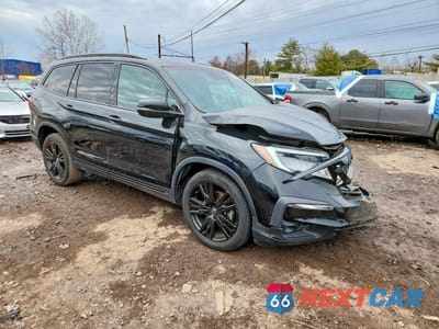 Czwarte zdjęcie samochodu z boku: 2021 HONDA PILOT BLACK VIN:5FNYF6H74MB052972 - miniatura
