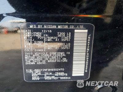 Zdjęcie 13 z 13 samochodu: 2017 NISSAN ARMADA PLATINUM VIN:JN8AY2NF9H9302470 - miniatura