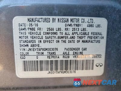 Zdjęcie 12 z 12 samochodu: 2016 INFINITI Q50 VIN:JN1EV7APXGM303076 - miniatura