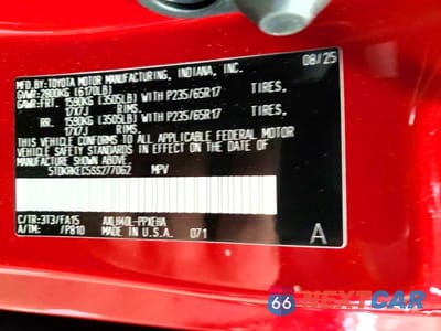 Zdjęcie 13 z 13 samochodu: 2025 TOYOTA SIENNA LE VIN:5TDKRKEC5SS277062 - miniatura