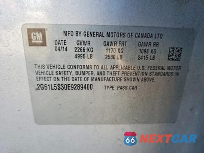 Zdjęcie 13 z 14 samochodu: 2014 CADILLAC XTS VIN:2G61L5S30E9289400 - miniatura