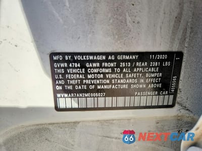 Zdjęcie 13 z 13 samochodu: 2021 VOLKSWAGEN ARTEON SE VIN:WVWAR7AN2ME005027 - miniatura