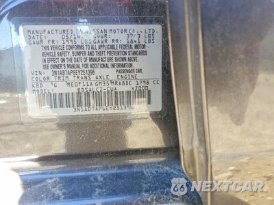 Zdjęcie 12 z 13 samochodu: 2014 NISSAN SENTRA S VIN:3N1AB7AP6EY251396 - miniatura
