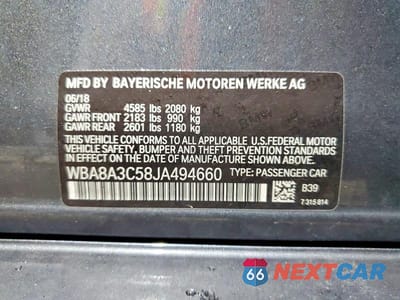 Zdjęcie 13 z 13 samochodu: 2018 BMW 320 XI VIN:WBA8A3C58JA494660 - miniatura