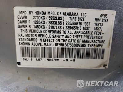 Zdjęcie 13 z 15 samochodu: 2006 HONDA ODYSSEY EXL VIN:5FNRL38756B097305 - miniatura