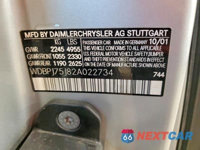 Zdjęcie 12 z 12 samochodu: 2002 MERCEDES-BENZ CL 500 VIN:WDBPJ75J82A022734 - miniatura