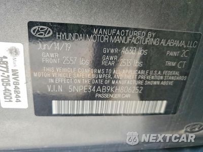 Zdjęcie 13 z 14 samochodu: 2019 HYUNDAI SONATA LIMITED TURBO VIN:5NPE34AB9KH806252 - miniatura