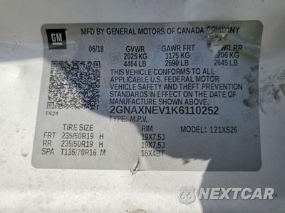 Zdjęcie 13 z 13 samochodu: 2019 CHEVROLET EQUINOX PREMIER VIN:2GNAXNEV1K6110252 - miniatura