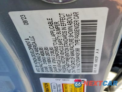 Zdjęcie 12 z 12 samochodu: 2023 HONDA ACCORD HYBRID EXL VIN:1HGCY2F64PA061368 - miniatura