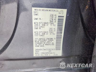 Zdjęcie 12 z 12 samochodu: 2010 NISSAN TITAN XE VIN:1N6AA0EC7AN318283 - miniatura