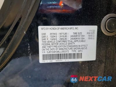 Zdjęcie 12 z 12 samochodu: 2020 ACURA MDX VIN:5J8YD4H38LL050372 - miniatura
