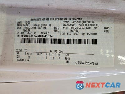 Zdjęcie 13 z 13 samochodu: 2021 FORD ECONOLINE E350 SUPER DUTY CUTAWAY VAN VIN:1FDWE3FK2MDC41834 - miniatura