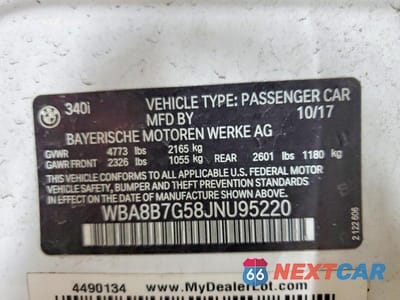 Zdjęcie 13 z 13 samochodu: 2018 BMW 340 XI VIN:WBA8B7G58JNU95220 - miniatura