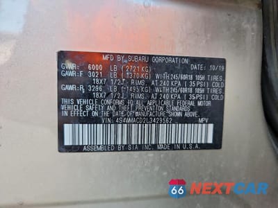 Zdjęcie 14 z 15 samochodu: 2020 SUBARU ASCENT PREMIUM VIN:4S4WMACD2L3429562 - miniatura