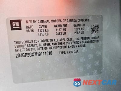 Zdjęcie 12 z 12 samochodu: 2017 BUICK REGAL PREMIUM VIN:2G4GR5GX7H9111016 - miniatura