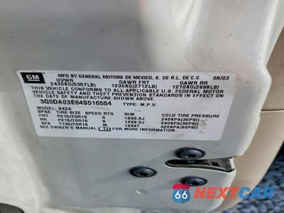 Zdjęcie 13 z 13 samochodu: 2004 BUICK RENDEZVOUS CX VIN:3G5DA03E84S516554 - miniatura