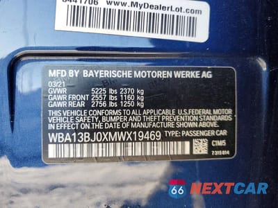 Zdjęcie 12 z 12 samochodu: 2021 BMW 530 XI VIN:WBA13BJ0XMWX19469 - miniatura