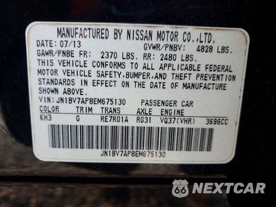 Zdjęcie 12 z 12 samochodu: 2014 INFINITI Q50 BASE VIN:JN1BV7AP8EM675130 - miniatura