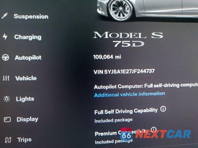 Zdjęcie 9 z 12 samochodu: 2018 TESLA MODEL S VIN:5YJSA1E27JF244737 - miniatura
