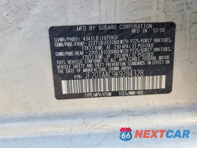 Zdjęcie 13 z 13 samochodu: 2019 SUBARU CROSSTREK VIN:JF2GTAAC9K9284328 - miniatura