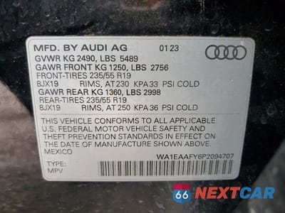 Zdjęcie 14 z 14 samochodu: 2023 AUDI Q5 PREMIUM PLUS 45 VIN:WA1EAAFY6P2094707 - miniatura