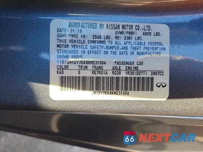 Zdjęcie 12 z 13 samochodu: 2019 INFINITI Q60 PURE VIN:JN1EV7EK9KM231004 - miniatura