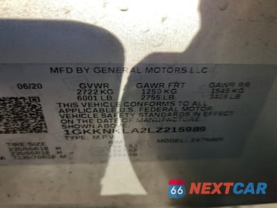 Zdjęcie 13 z 13 samochodu: 2020 GMC ACADIA SLE VIN:1GKKNKLA2LZ215989 - miniatura