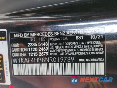 Zdjęcie 12 z 12 samochodu: 2022 MERCEDES-BENZ C 300 4MATIC VIN:W1KAF4HB8NR019789 - miniatura