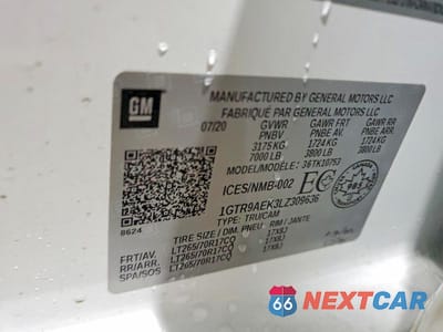 Zdjęcie 12 z 12 samochodu: 2020 GMC SIERRA K1500 VIN:1GTR9AEK3LZ309636 - miniatura