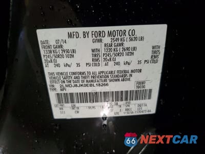 Zdjęcie 13 z 13 samochodu: 2014 LINCOLN MKX VIN:2LMDJ8JK0EBL18266 - miniatura