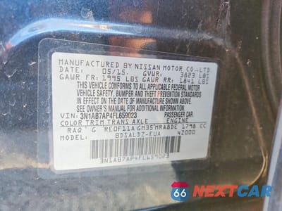 Zdjęcie 12 z 12 samochodu: 2015 NISSAN SENTRA S VIN:3N1AB7AP4FL659023 - miniatura